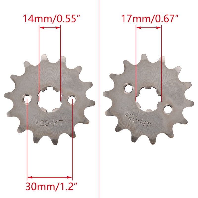 WOOSTAR Motorcycle 420-14T Front Sprocket 17mm for 50cc 70cc 90cc 110cc 125cc Dirt Pit Bike Mini Bike ATV 4 Wheeler Moped - Image 2